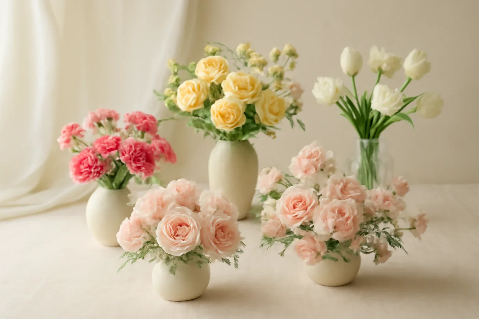 Editorial floral still life for best anniversary flowers by year of marriage