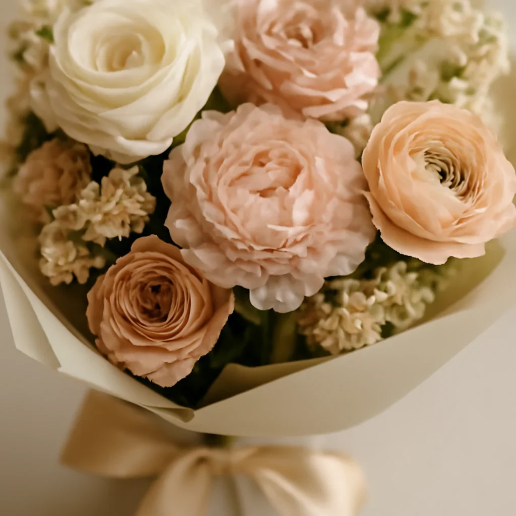 Close-up floral detail supporting best anniversary flowers by year of marriage