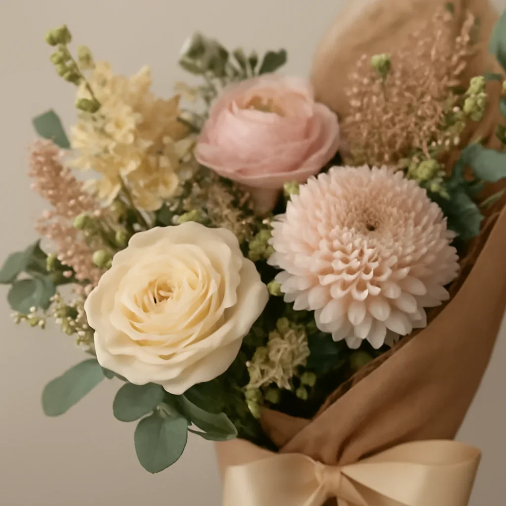 Close-up floral detail supporting hatbox flowers or hand-tied bouquet: which should you send?