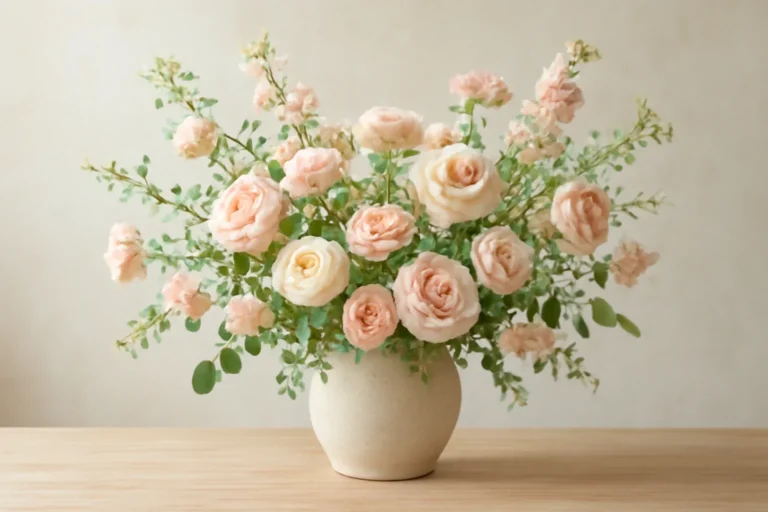 Editorial floral still life for how businesses use corporate flowers to improve spaces