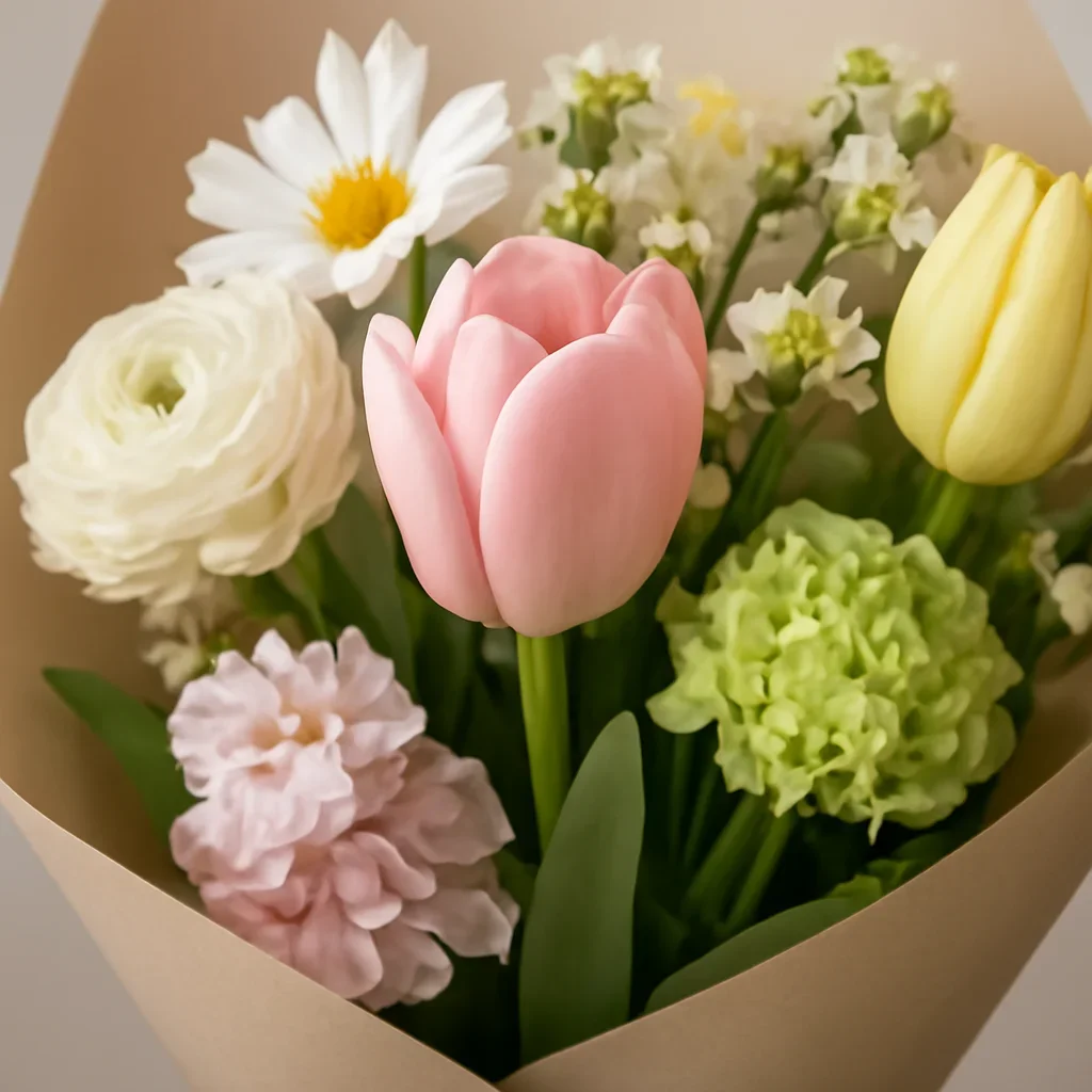 Close-up floral detail supporting seasonal spring flowers you can send locally