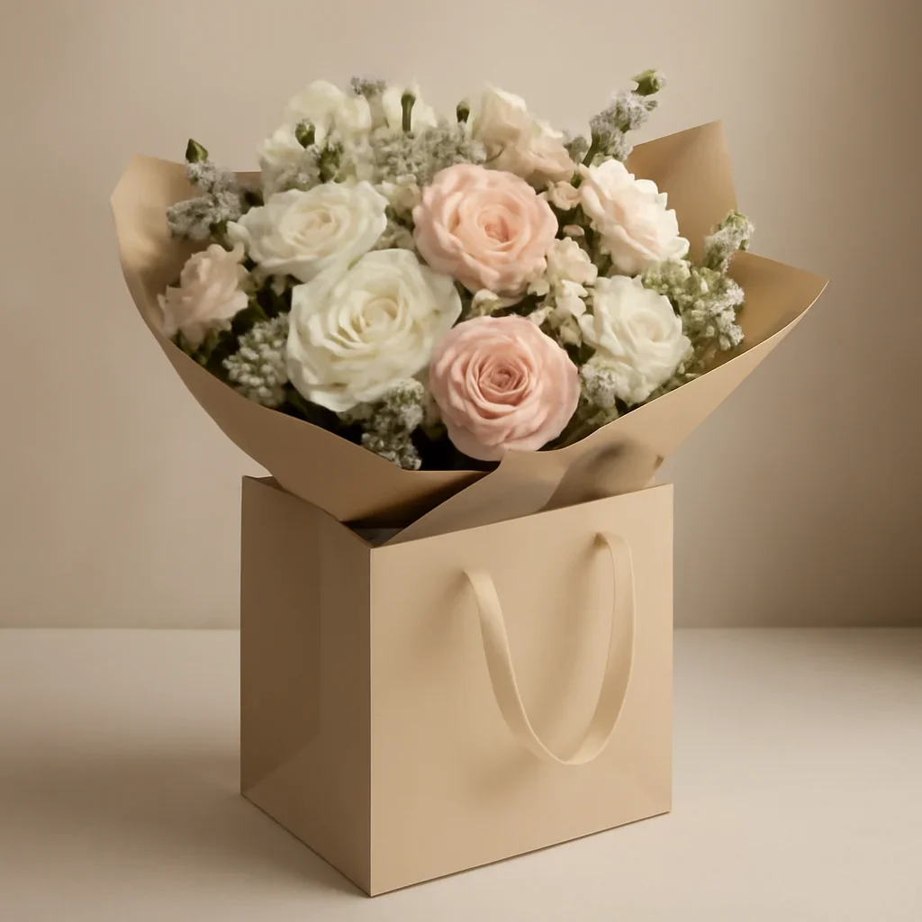 Refined bouquet and packaging detail for click & collect