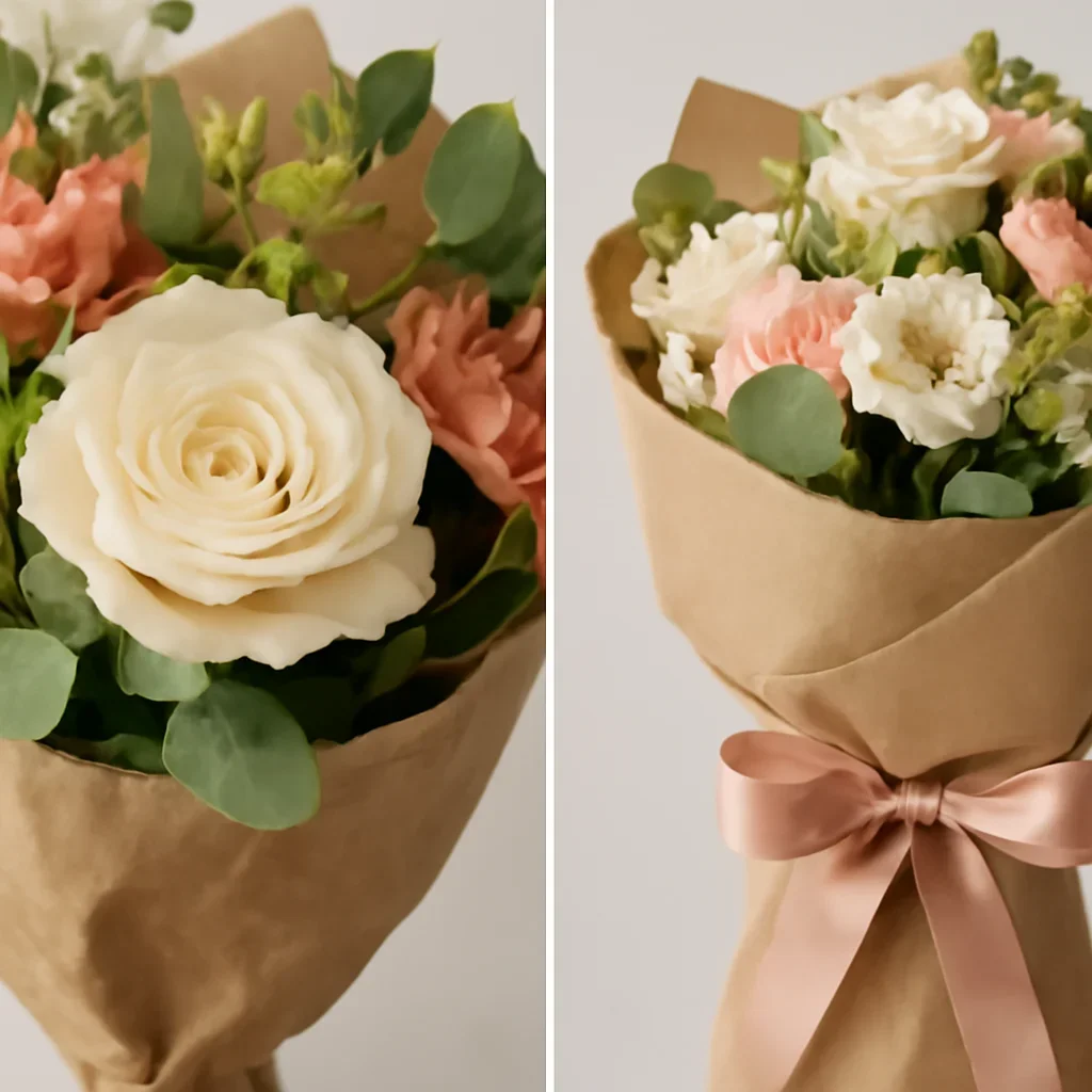 Close-up floral detail supporting local florist vs national delivery