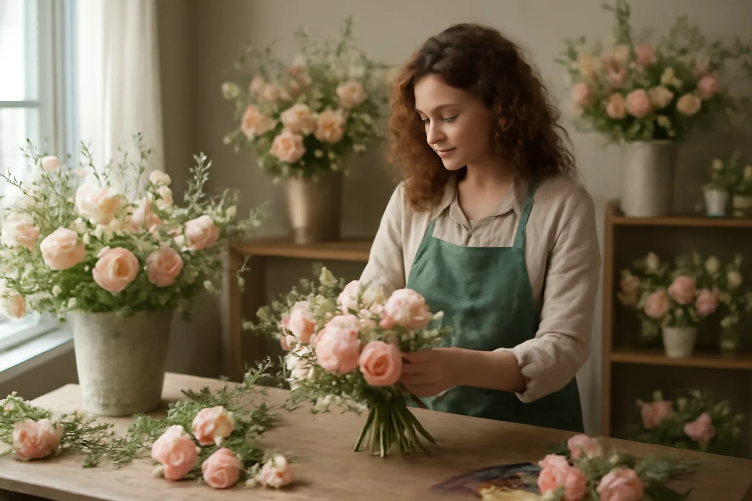 Editorial florist scene for contact us