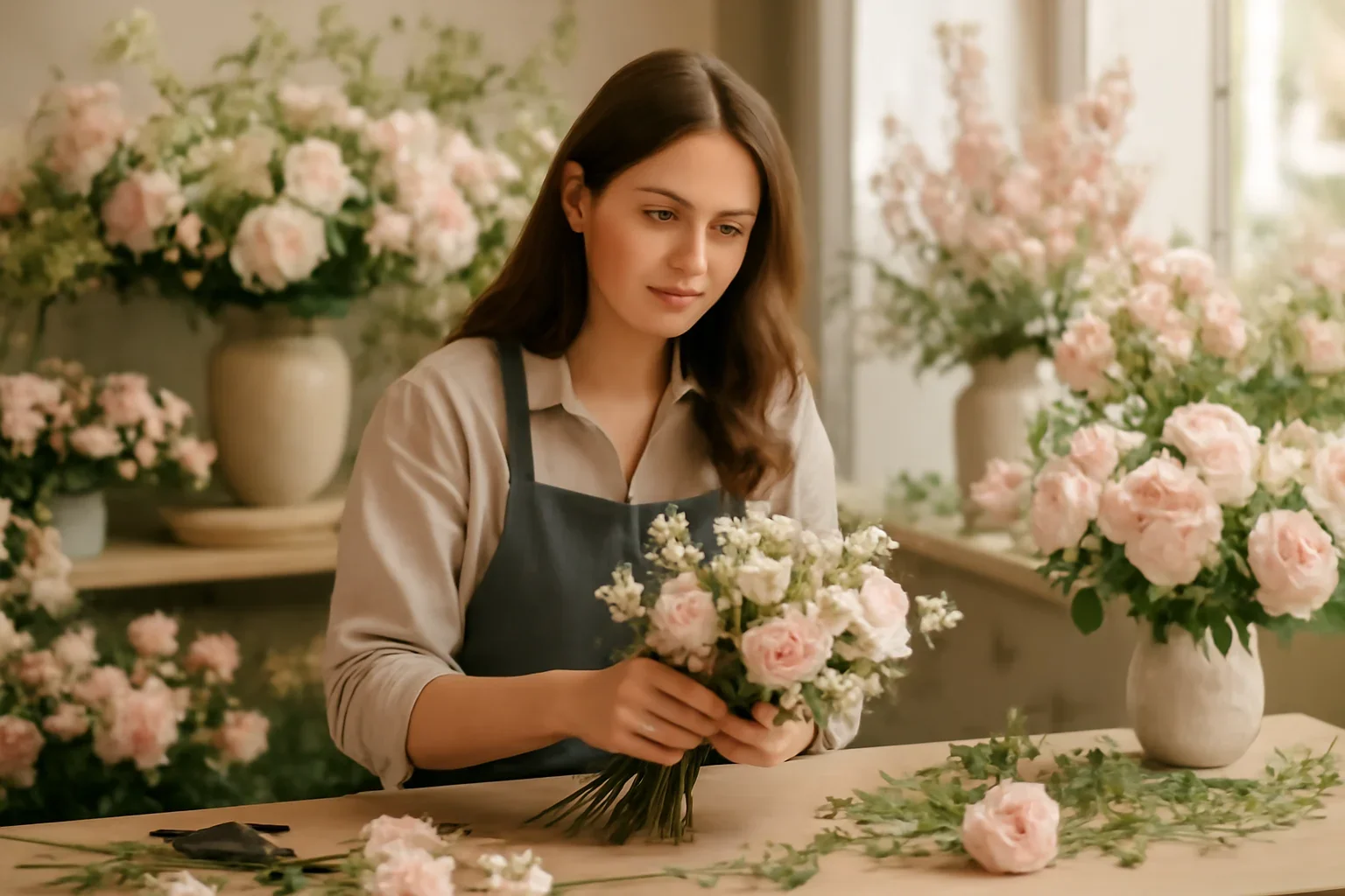 Editorial florist scene for faq