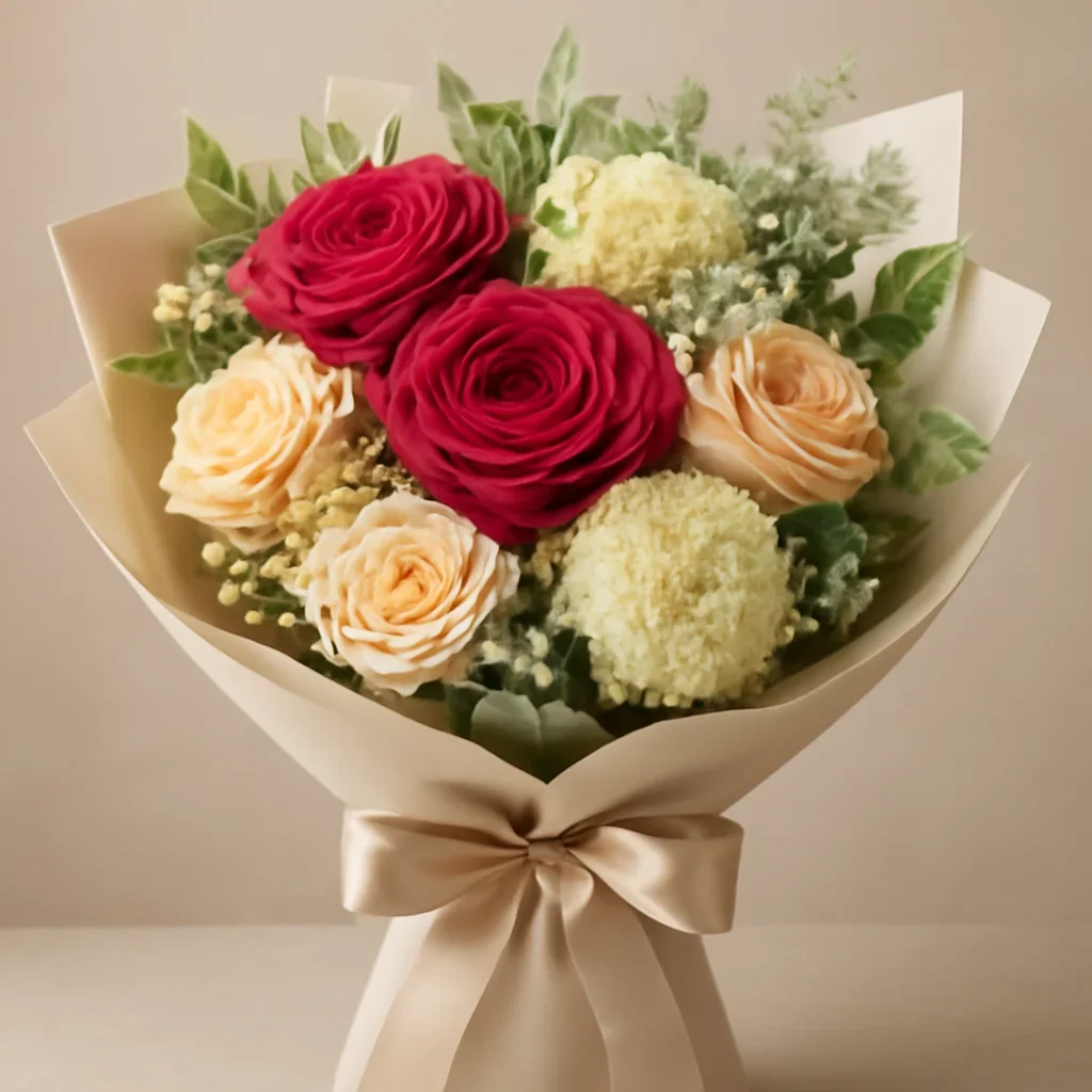 Wrapped arrangement for anniversary flowers