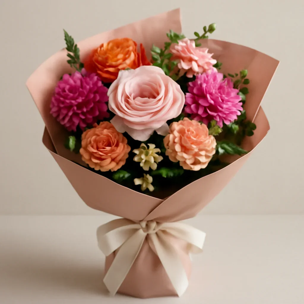 Wrapped arrangement for birthday flowers