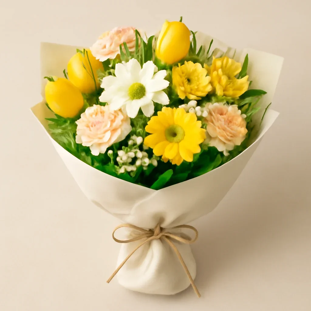 Wrapped arrangement for get well flowers
