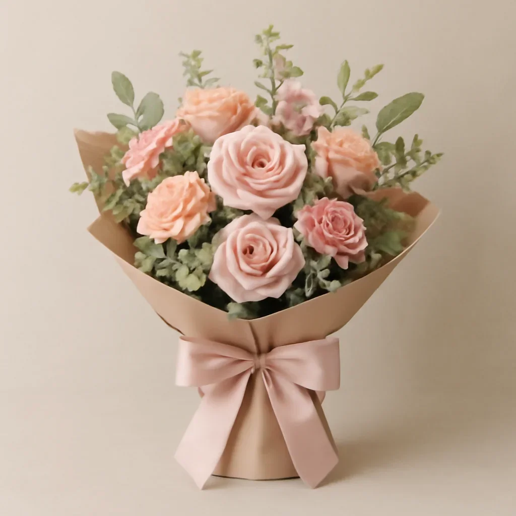Wrapped arrangement for mother's day flowers