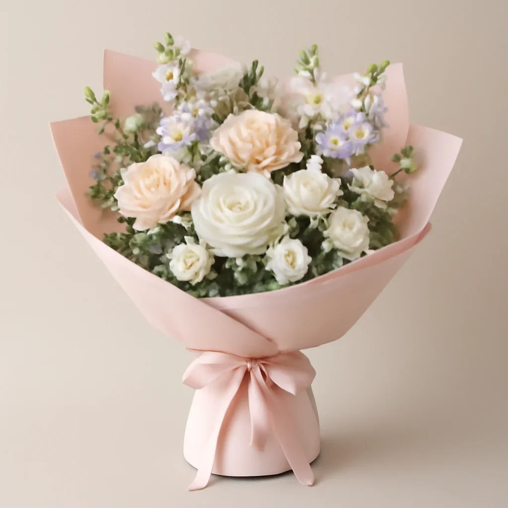 Wrapped arrangement for new baby flowers