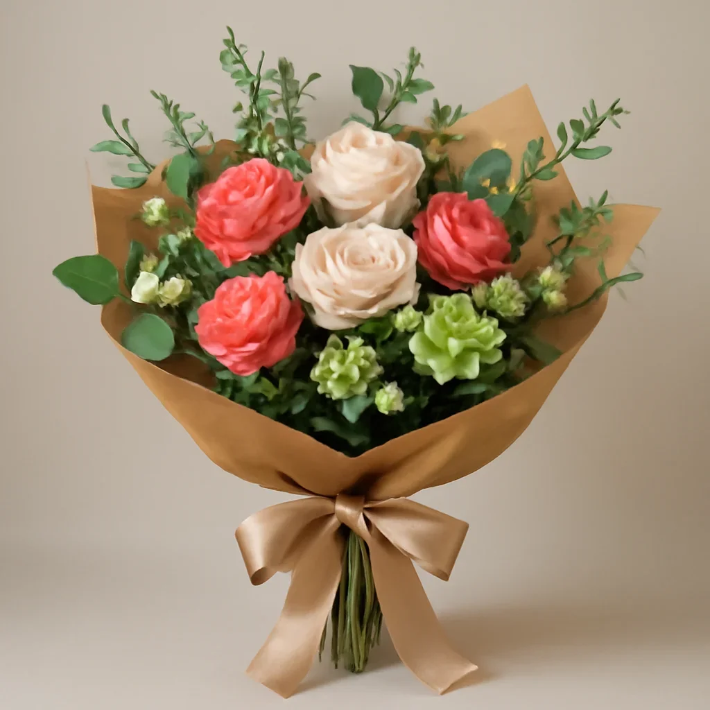 Wrapped arrangement for open order flowers
