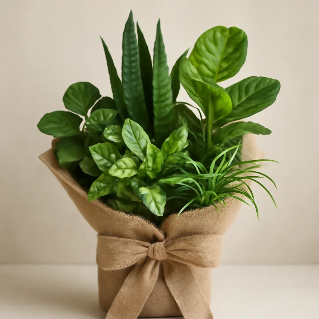 Wrapped arrangement for plants