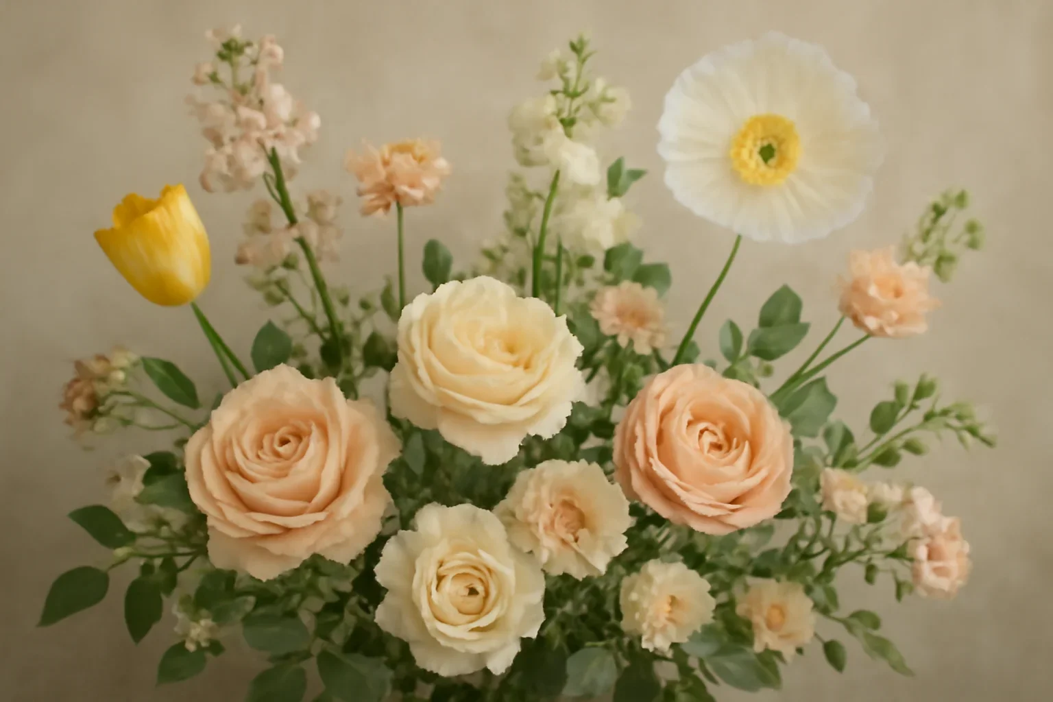 Fresh flowers styled for plants