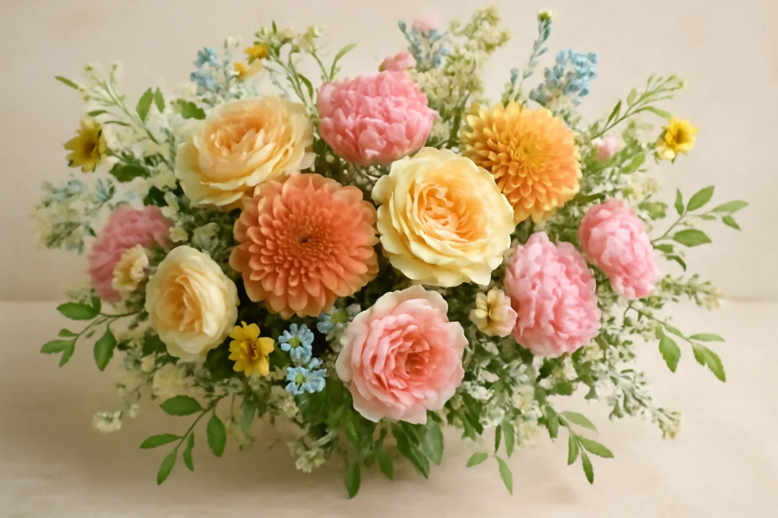 Fresh flowers styled for summer flowers