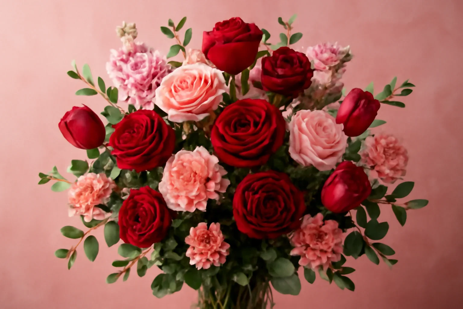 Fresh flowers styled for valentine's day flowers