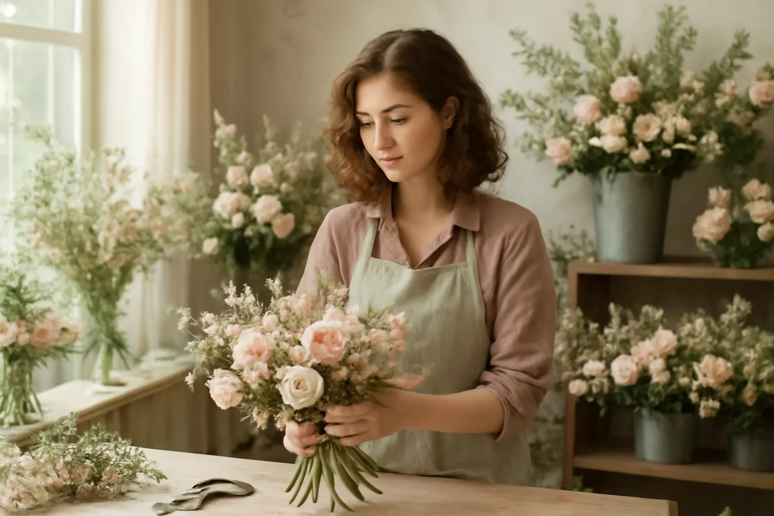 Editorial florist scene for privacy policy