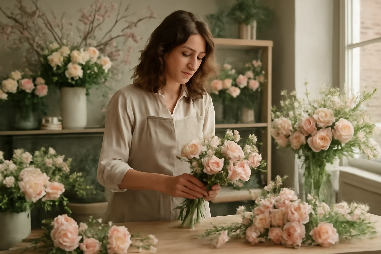 Editorial florist scene for html sitemap